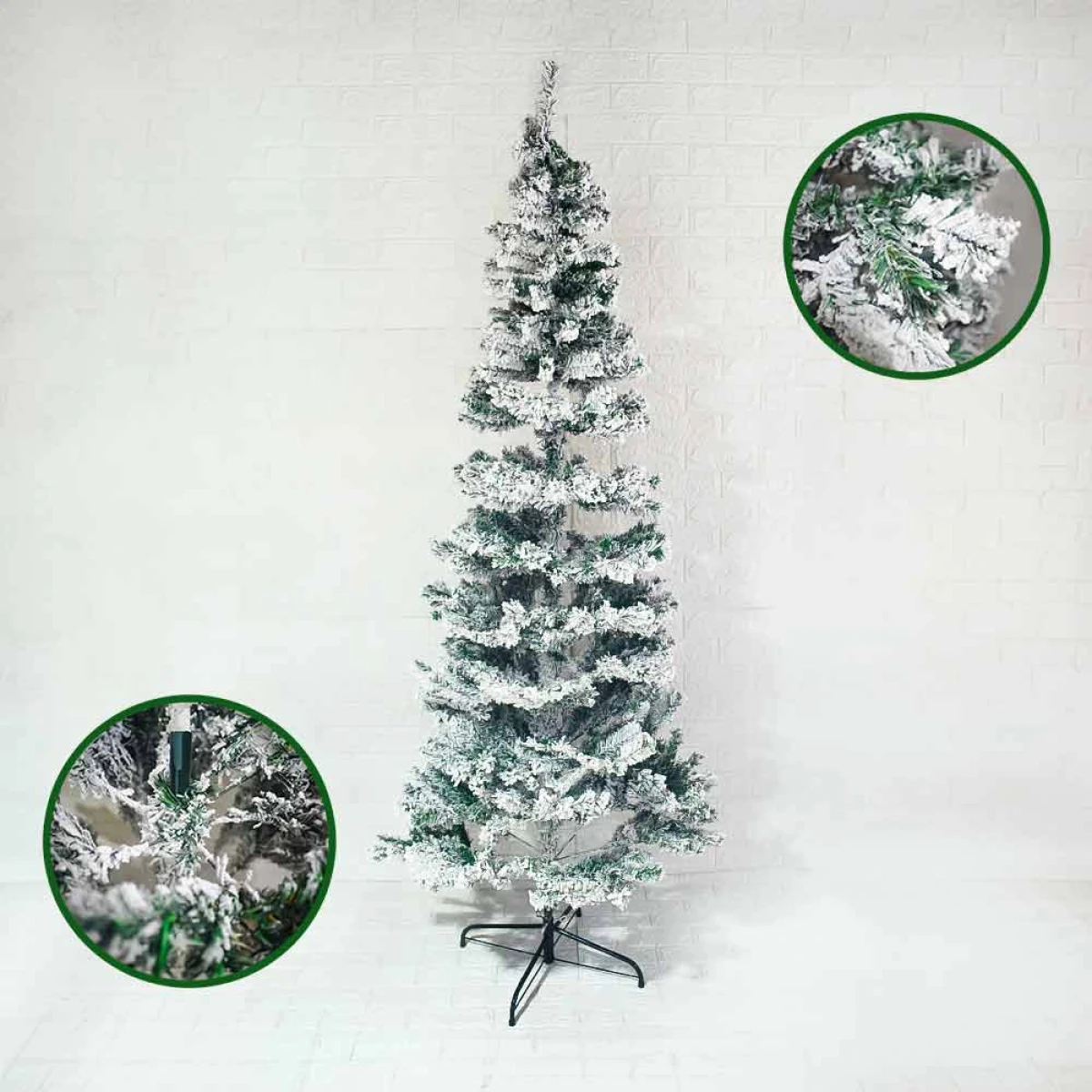Árbol de Navidad Slim Nevado 2.1m 630 Ramas