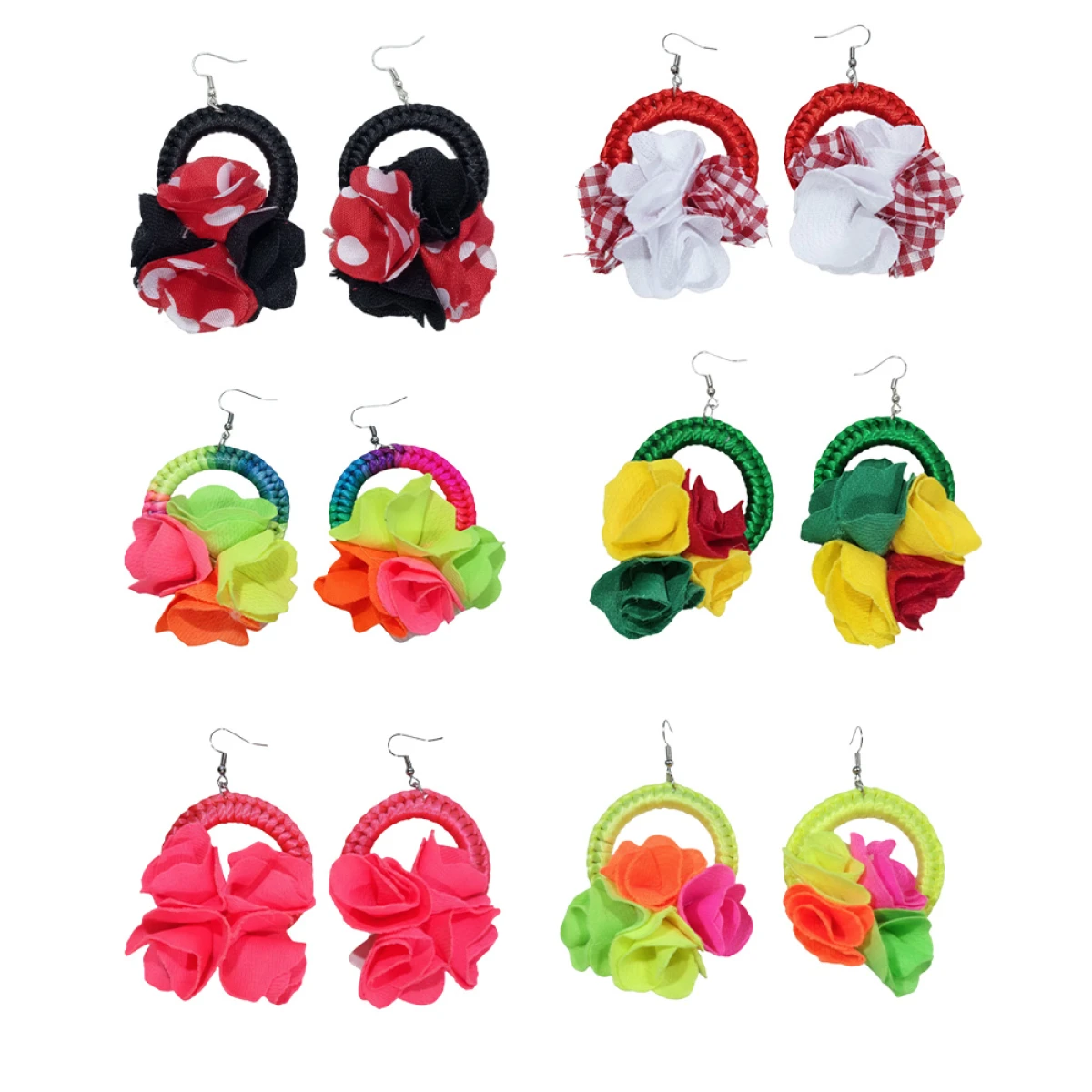 Aretes de Carnaval Artesanales – Elegancia y Color Folclórico