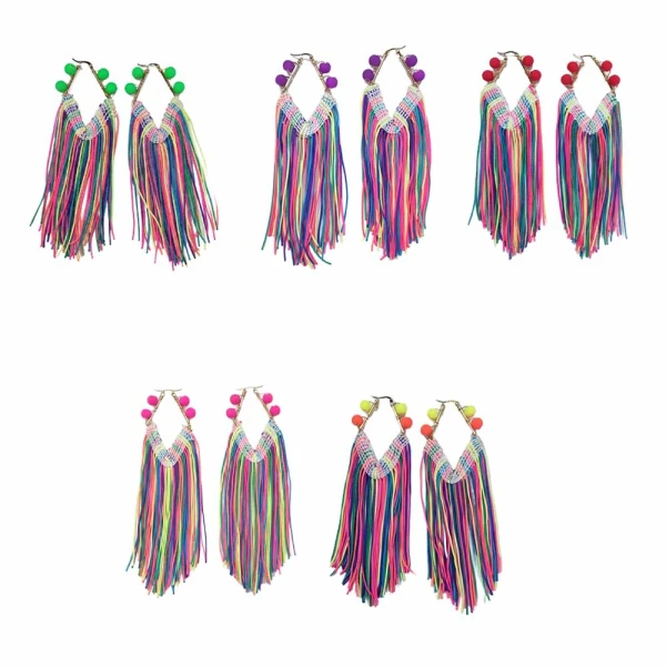 Aretes de Tiras Estilo Carnaval – Elegancia y Movimiento