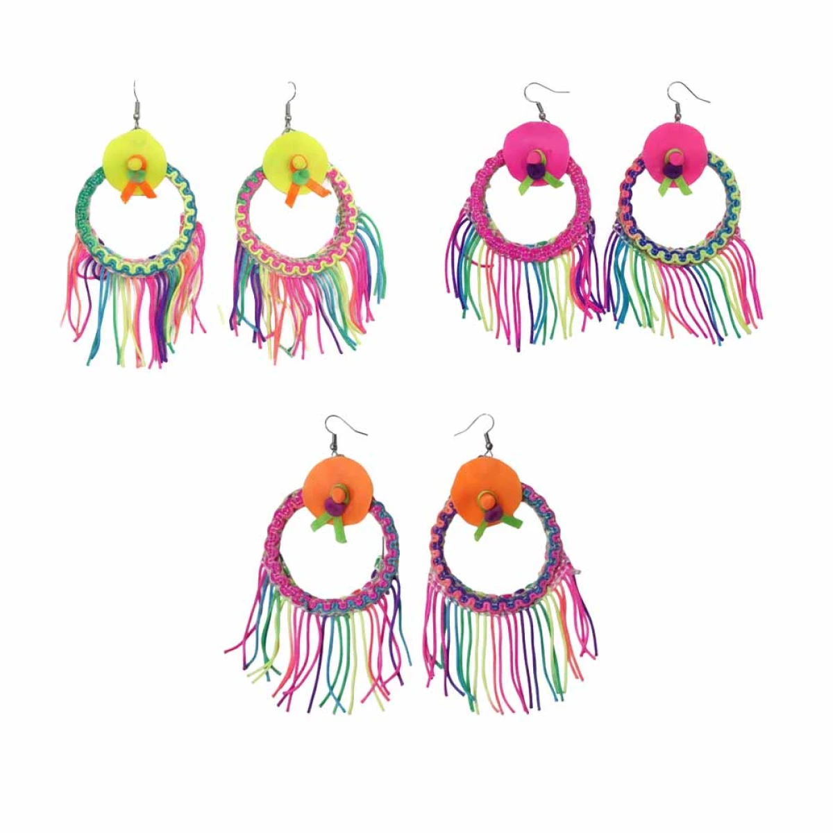 Aretes Sombrero de Porcelana e Iraca