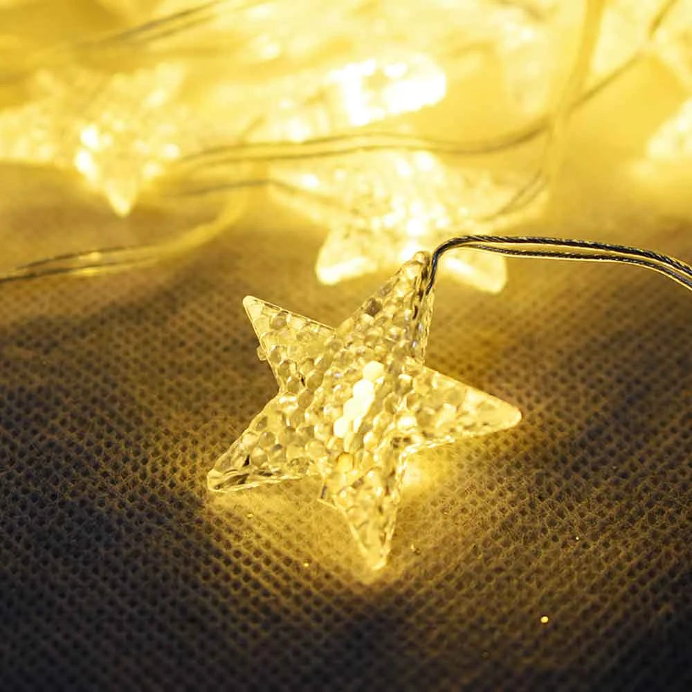 Chorritos Luz Led Cálida de Navidad X 80 Bombillos Estrellas