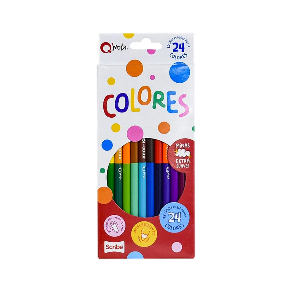 Colores Doble Punta Vibrantes Q-Nota 12 Colores