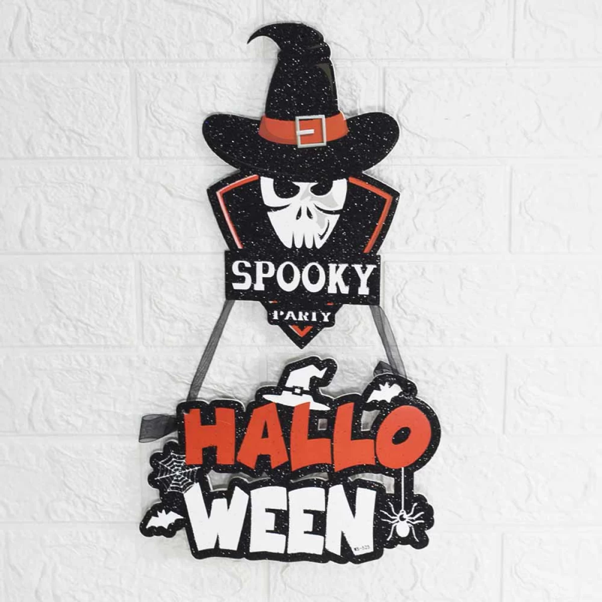Cráneo con sombrero de bruja y letrero Colgante de Halloween