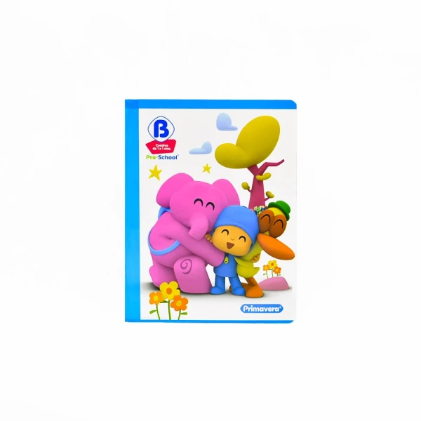 Cuaderno 100 Hojas Pre-School B Pocoyó Cosido Cuadros Grandes