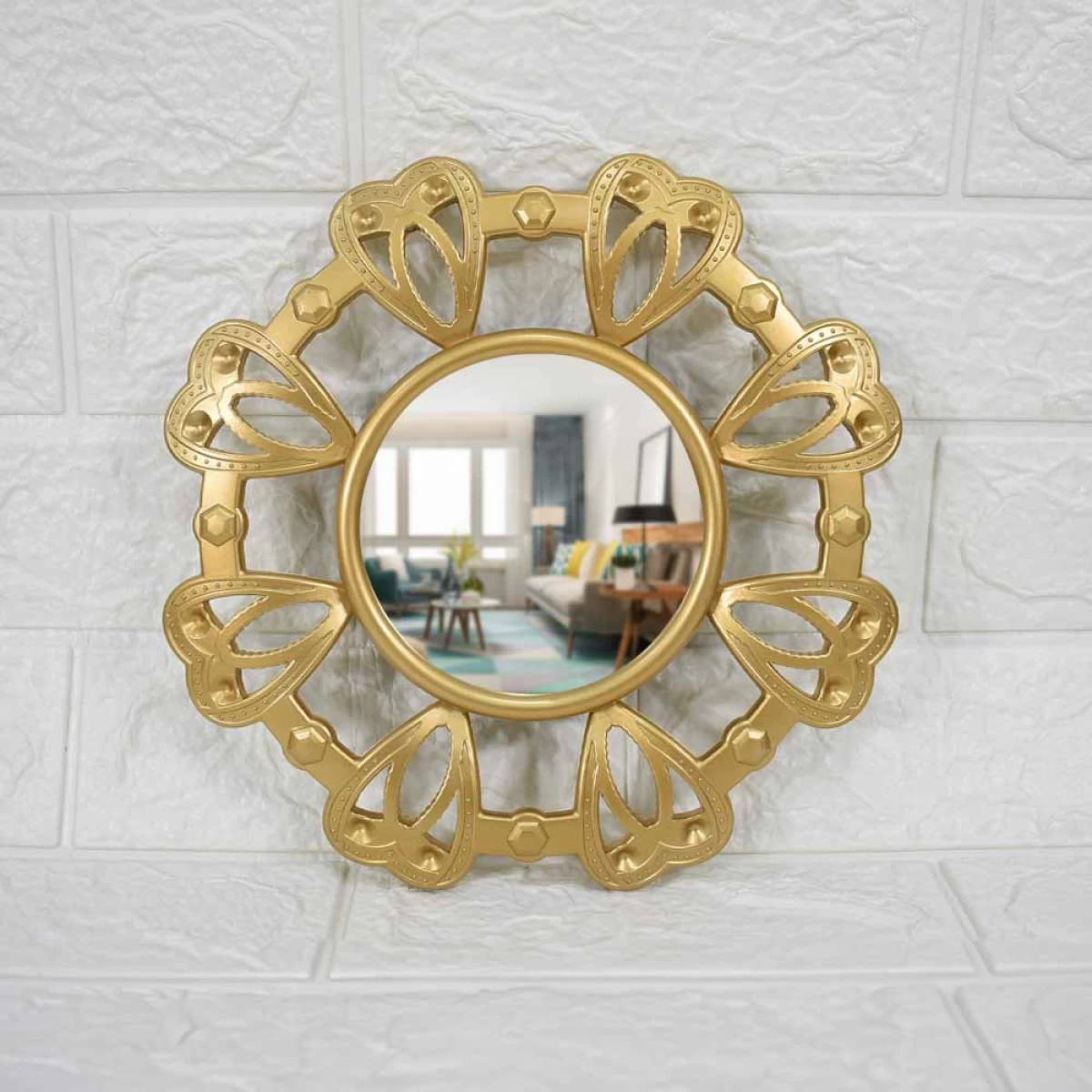 Espejo Redondo Fino Decorativo en Dorado – CJ2309-998