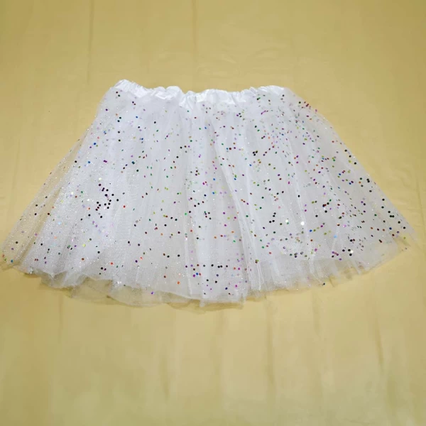 Falda Tutu Blanca con Brillantes Pequeña – MN-2989