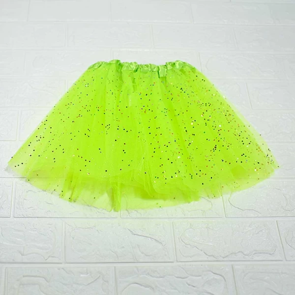 Falda Tutu Verde Neón con Brillantes Pequeña – MN-2991