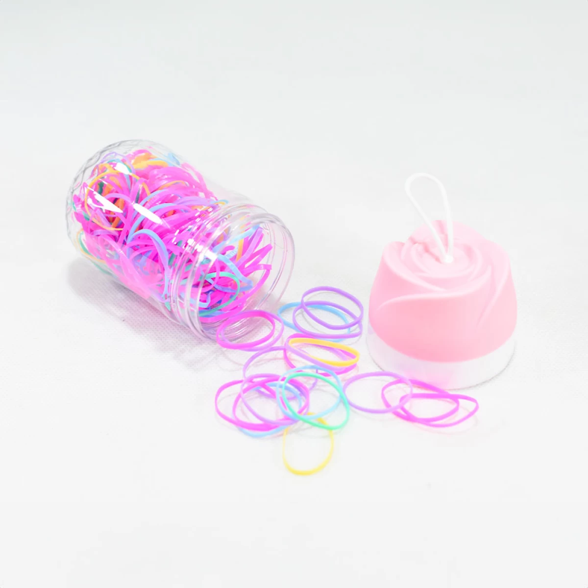 Frasco de Cauchos para Cabello Tapa Rosa – CJ2309-644