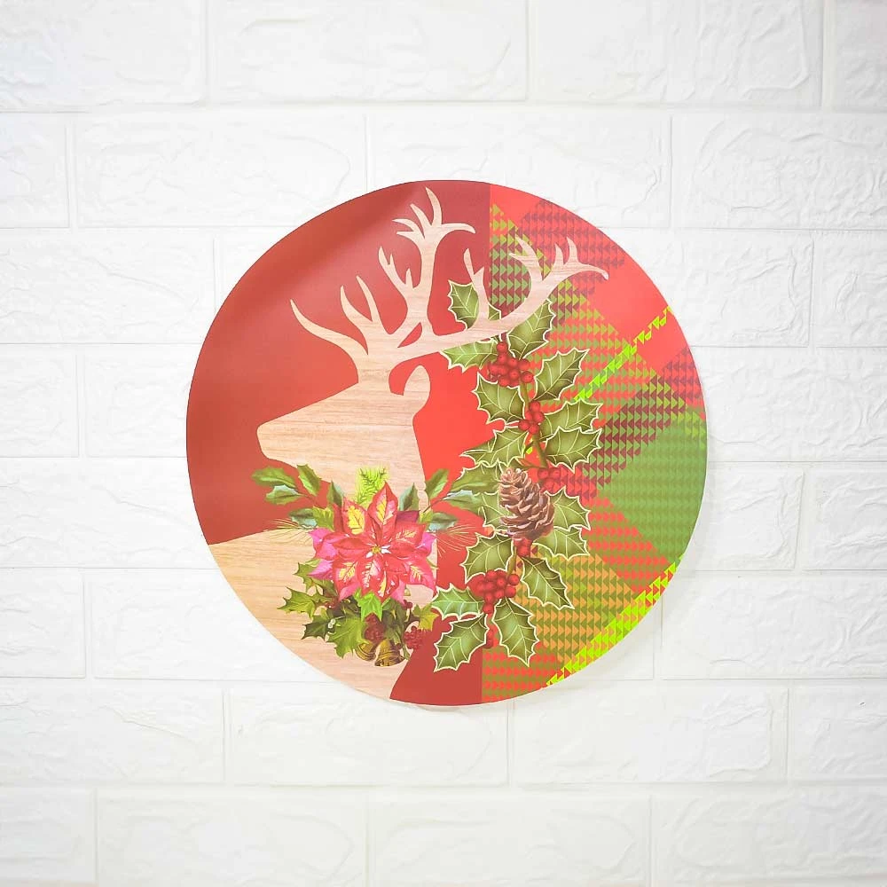 Individuales de Mesa con Portavasos de Navidad Redondos