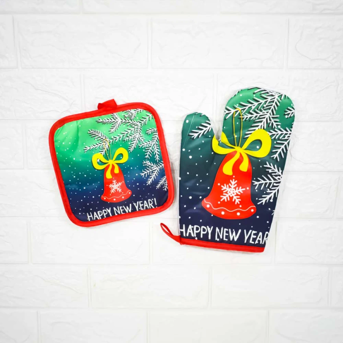 Juego de Guantes de Cocina Navideños