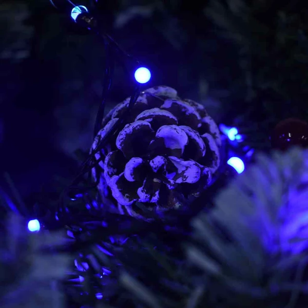 Luces LED Azul de25 Navideña metros Cable Verde 300 Bombillos