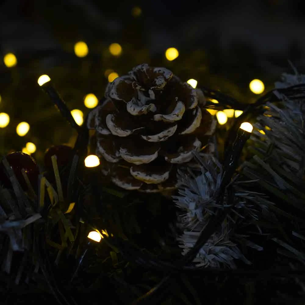 Luces LED Cálida de 25 metros Navideña Cable Verde 300 Bombillos