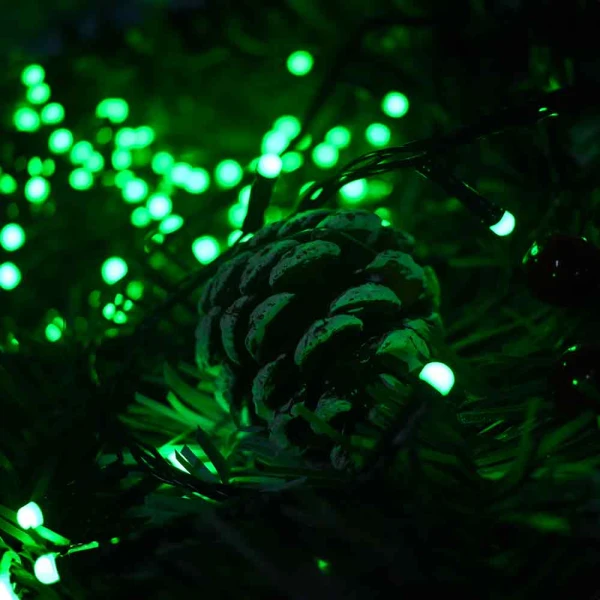 Luces LED Verde de 25 metros Navideña Cable Verde 300 Bombillos