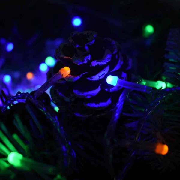 Luz LED Multicolor de 25 metros Navideña Cable Transparente 300 Bombillos