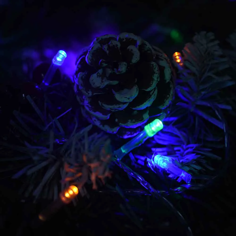 Luz Led Multicolor de 9 Metros Navideña X 100 Bombillos Cable Transparente