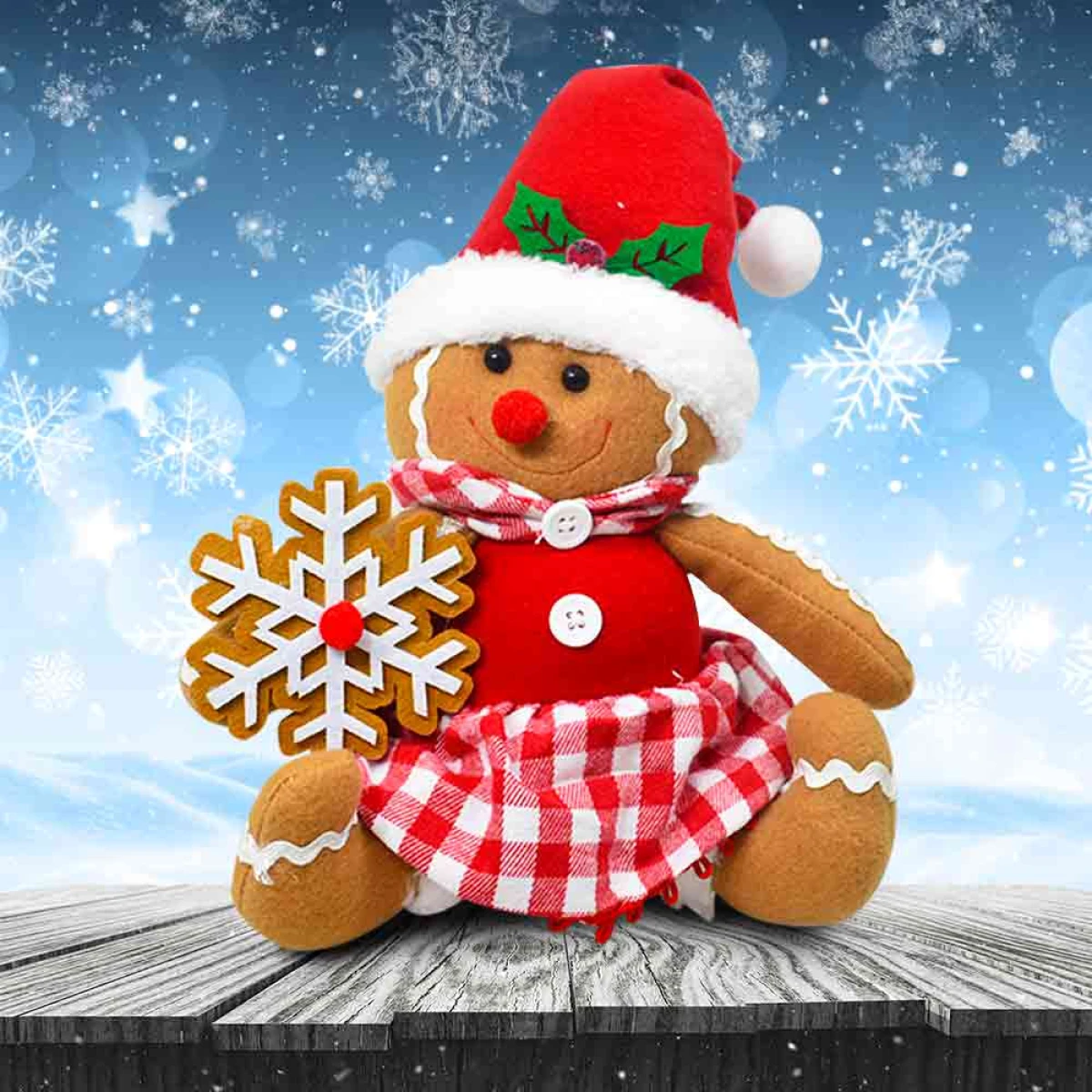 Muñeco de Nieve de Jengibre Navideño 39 cm