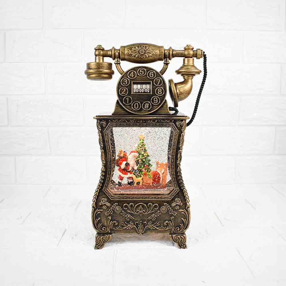 Teléfono Antiguo Navideño Con Santa y Regalos