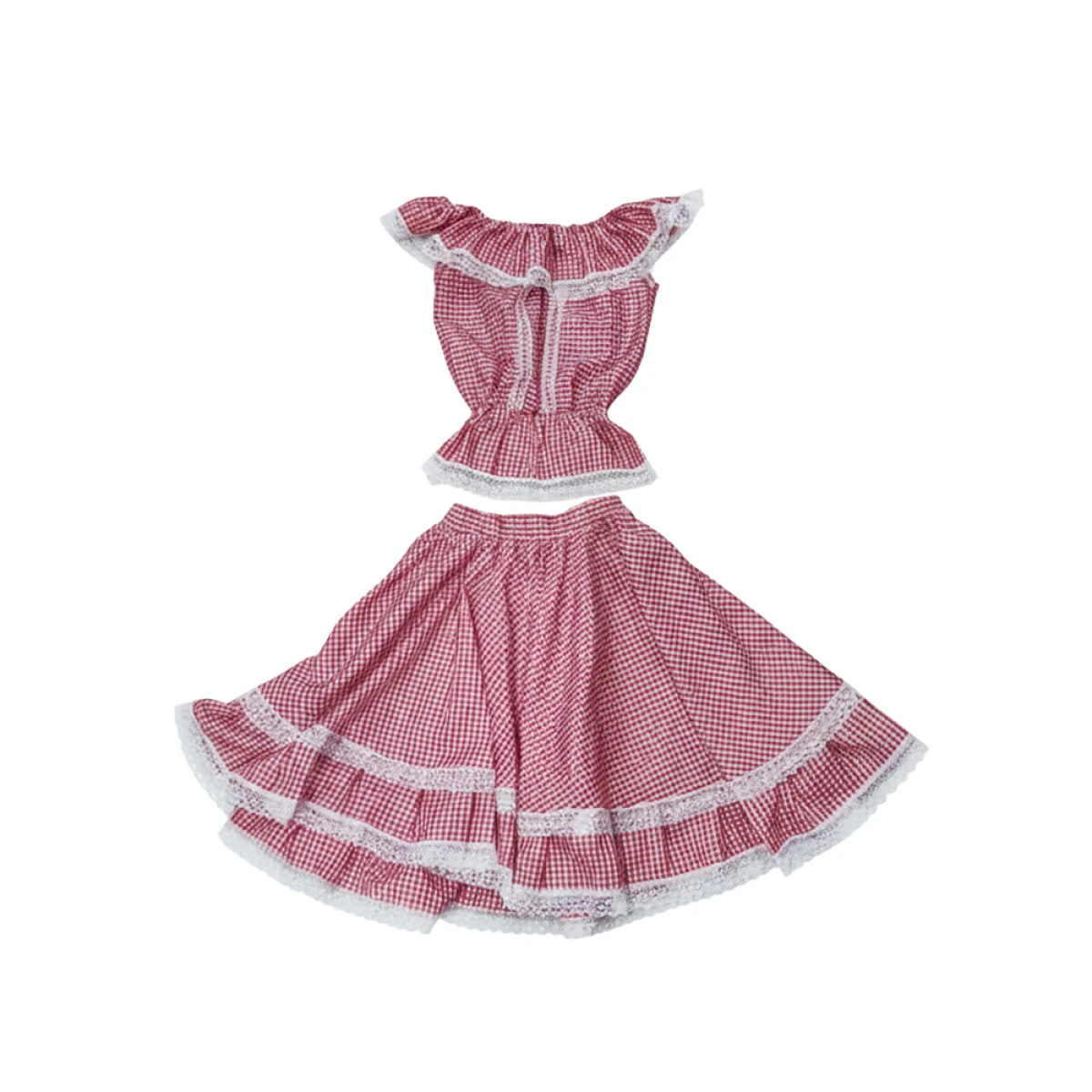 Vestuario de Cumbia para Niña – Tradición a Cuadros (Tallas 2 a 14)